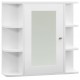 Sonata Шкаф с огледало за баня, бял, 66x17x63 см, МДФ