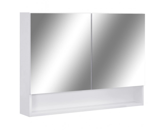 Sonata LED шкаф с огледало за баня, бял, 80x15x60 см, МДФ