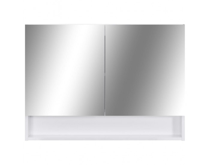 Sonata LED шкаф с огледало за баня, бял, 80x15x60 см, МДФ