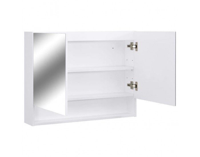 Sonata LED шкаф с огледало за баня, бял, 80x15x60 см, МДФ