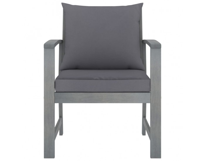 Sonata Градински столове, 2 бр, тъмносиви възглавници, акация масив