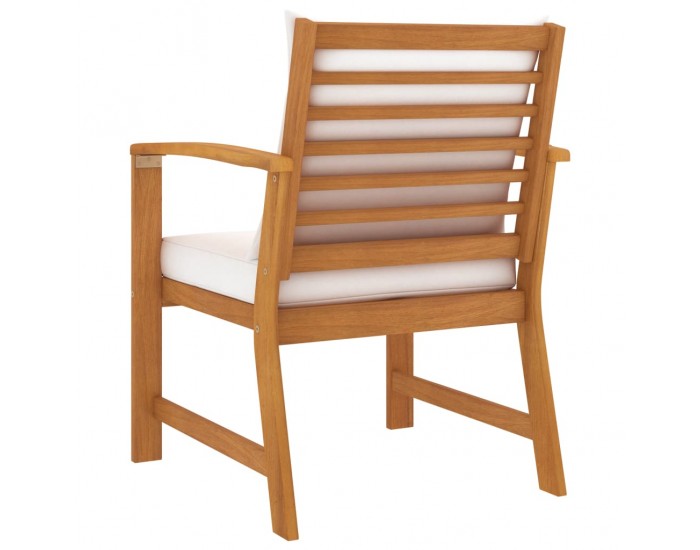 Sonata Градински столове, 2 бр, кремави възглавници, акация масив