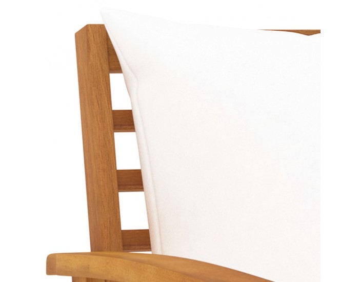 Sonata Градински столове, 2 бр, кремави възглавници, акация масив