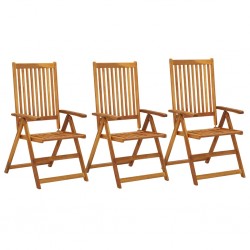 Sonata Градински накланящи се столове, 3 бр, акация масив - Градински столове