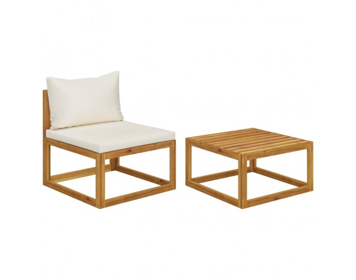 Sonata Градински диванен комплект с възглавници, 2 части, акация масив