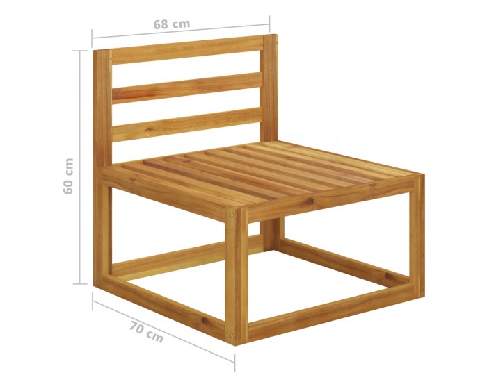 Sonata Градински диванен комплект с възглавници, 2 части, акация масив