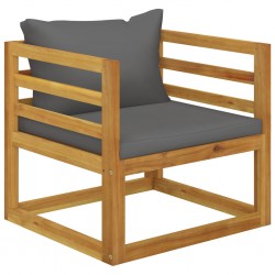 Sonata Градински стол с тъмносиви възглавници, акация масив - Градина