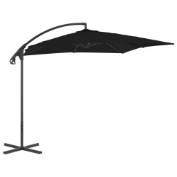 Sonata Градински чадър чупещо рамо и стоманен прът 250x250 см черен - Сенници и Чадъри