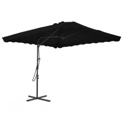 Sonata Градински чадър със стоманен прът, черен, 250x250x230 см - Градина