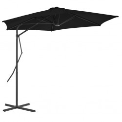 Sonata Градински чадър със стоманен прът, черен, 300x230 см - Градина