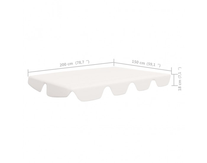 Sonata Резервен покрив за градинска люлка, бял, 226x186 cм, 270 г/м²