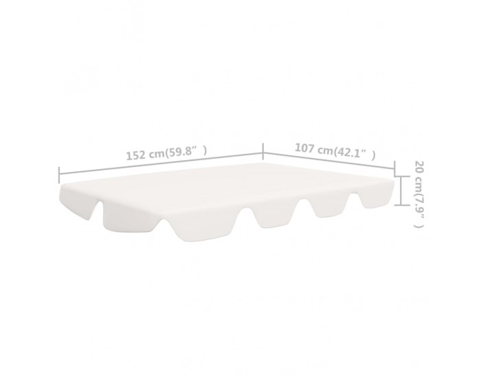 Sonata Резервен покрив за градинска люлка, бял, 192x147 cм, 270 г/м²