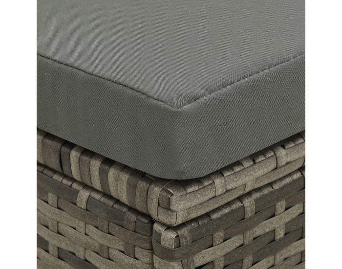 Sonata Градински лаундж комплект с възглавници 4 части полиратан сив