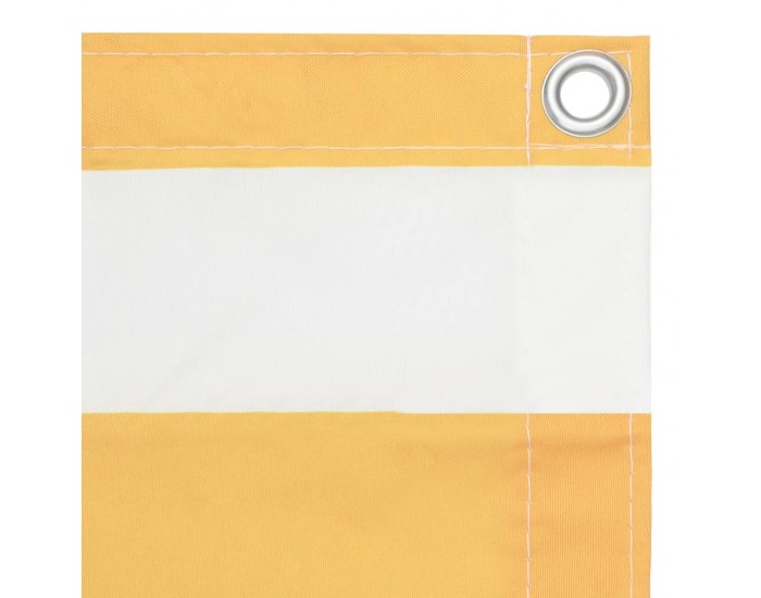 Sonata Балконски параван, бяло и жълто, 75x400 см, оксфорд плат
