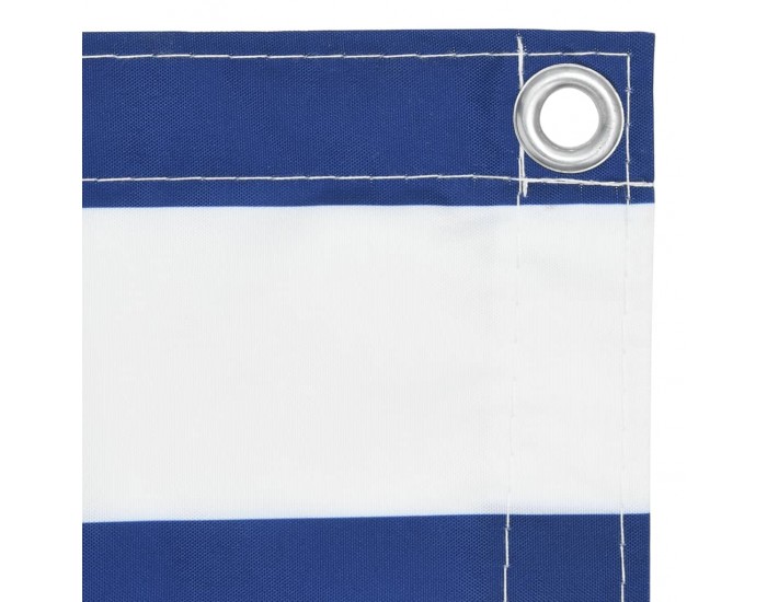 Sonata Балконски параван, бяло и синьо, 75x300 см, оксфорд плат