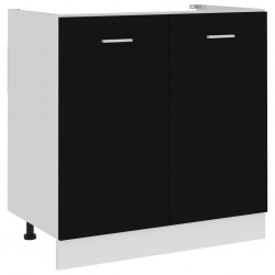 Sonata Долен шкаф за мивка, черен, 80x46x81,5 см, ПДЧ - Шкафове, Витрини, Модулни секции