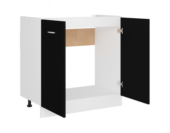 Sonata Долен шкаф за мивка, черен, 80x46x81,5 см, ПДЧ