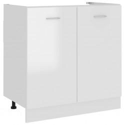 Sonata Долен шкаф за мивка, бял гланц, 80x46x81,5 см, ПДЧ - Шкафове, Витрини, Модулни секции