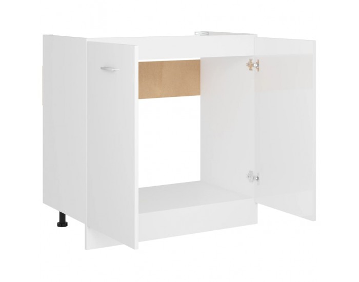 Sonata Долен шкаф за мивка, бял гланц, 80x46x81,5 см, ПДЧ