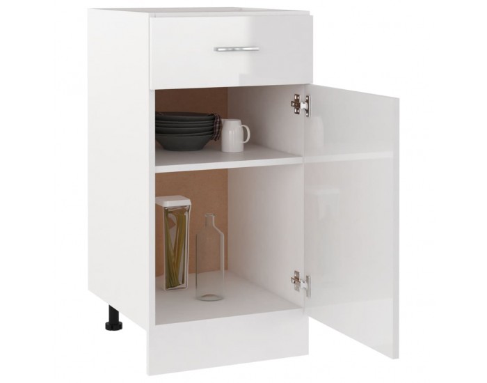 Sonata Долен шкаф с чекмеджета, бял гланц, 40x46x81,5 см, ПДЧ