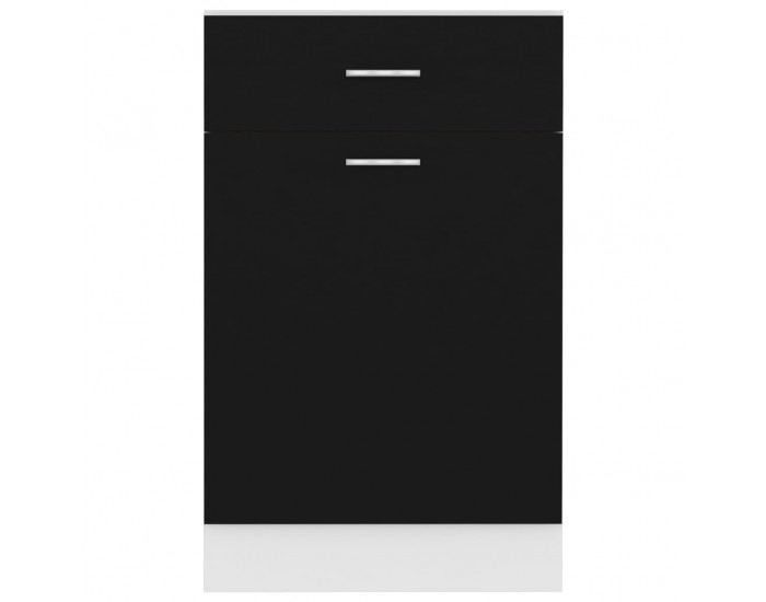 Sonata Долен шкаф с чекмедже, черен, 50x46x81,5 см, ПДЧ