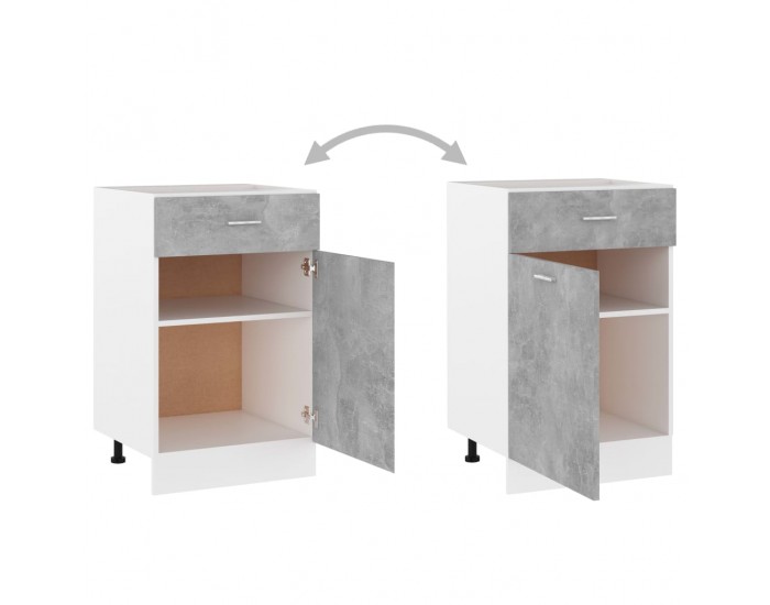 Sonata Долен шкаф с чекмедже, бетонно сив, 50x46x81,5 см, ПДЧ