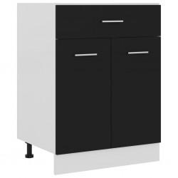 Sonata Долен шкаф с чекмедже, черен, 60x46x81,5 см, ПДЧ - Шкафове, Витрини, Модулни секции
