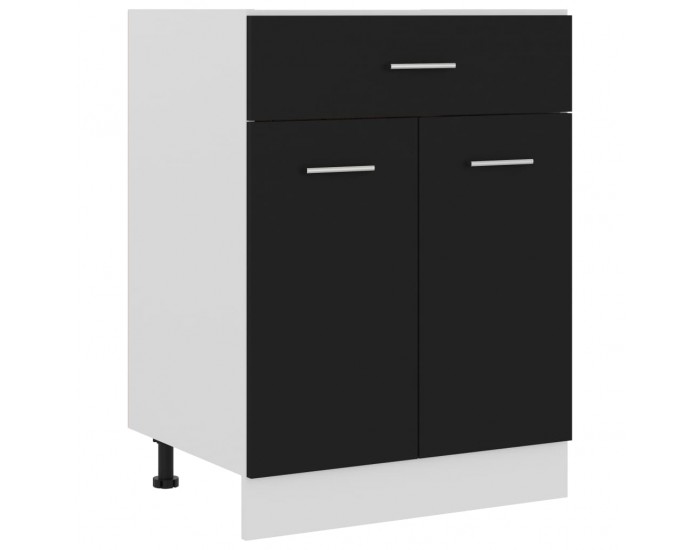 Sonata Долен шкаф с чекмедже, черен, 60x46x81,5 см, ПДЧ
