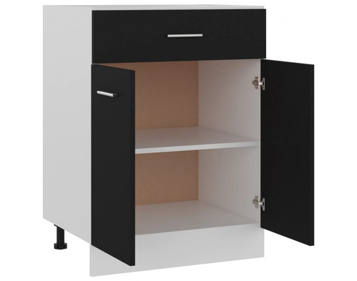 Sonata Долен шкаф с чекмедже, черен, 60x46x81,5 см, ПДЧ