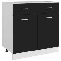 Sonata Долен шкаф с чекмедже, черен, 80x46x81,5 см, ПДЧ - Шкафове, Витрини, Модулни секции