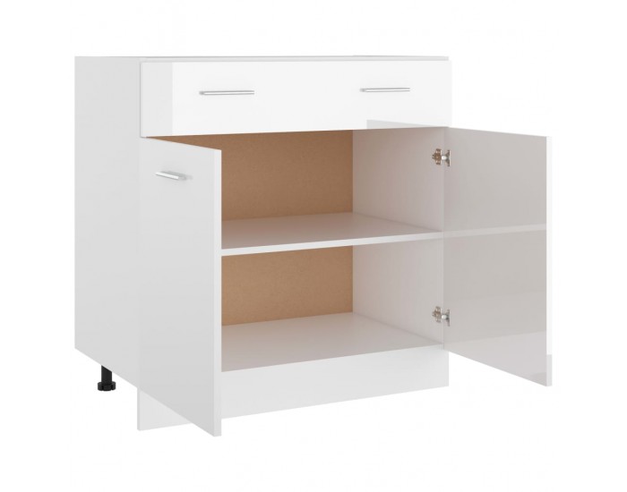 Sonata Долен шкаф с чекмедже, бял гланц, 80x46x81,5 см, ПДЧ