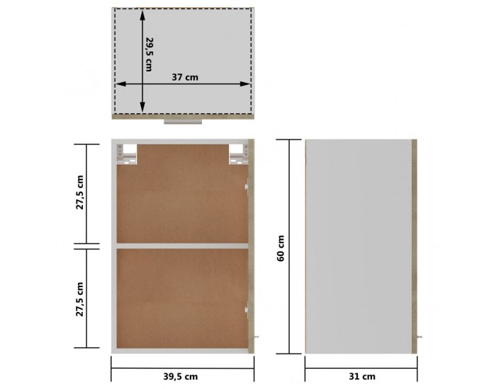 Sonata Висящ шкаф, дъб сонома, 39,5x31x60 см, ПДЧ