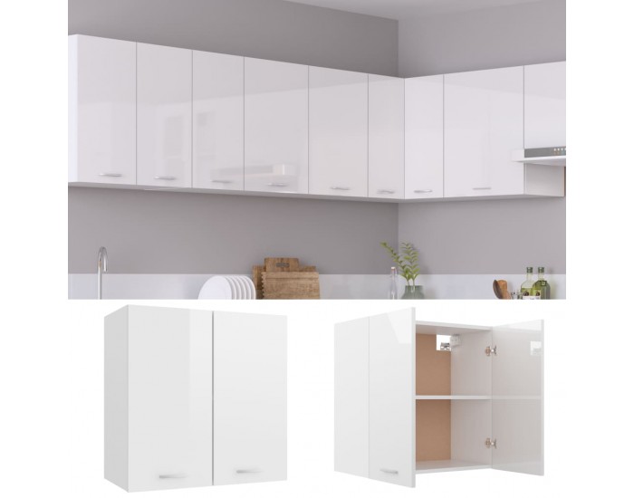 Sonata Висящ шкаф, бял гланц, 60x31x60 см, ПДЧ