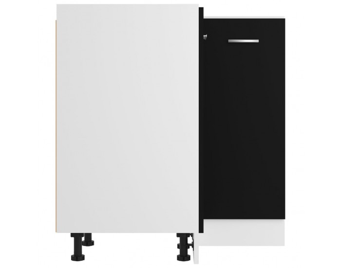 Sonata Ъглов долен шкаф, черен, 75,5x75,5x80,5 см, ПДЧ