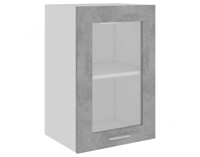 Sonata Висящ стъклен шкаф, бетонно сив, 40x31x60 см, ПДЧ