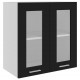 Sonata Висящ стъклен шкаф, черен, 60x31x60 см, ПДЧ