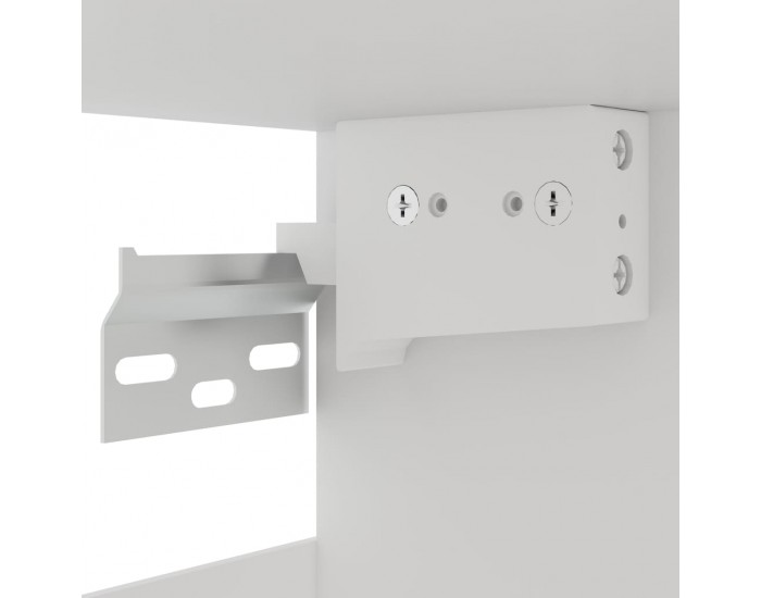 Sonata Висящ стъклен шкаф, бял гланц, 60x31x60 см, ПДЧ