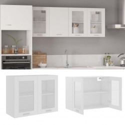Sonata Висящ стъклен шкаф, бял, 80x31x60 см, ПДЧ - Сравняване на продукти