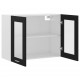 Sonata Висящ стъклен шкаф, черен, 80x31x60 см, ПДЧ