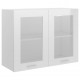 Sonata Висящ стъклен шкаф, бял гланц, 80x31x60 см, ПДЧ