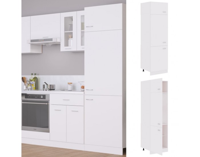 Sonata Шкаф за хладилник, бял, 60x57x207 см, ПДЧ