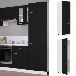 Sonata Шкаф за хладилник, черен, 60x57x207 см, ПДЧ - Шкафове, Витрини, Модулни секции