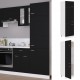 Sonata Шкаф за хладилник, черен, 60x57x207 см, ПДЧ