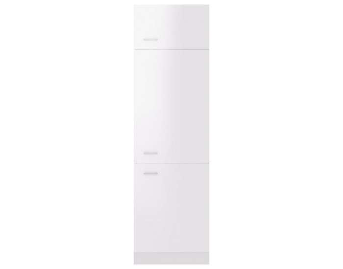 Sonata Шкаф за хладилник, бял гланц, 60x57x207 см, ПДЧ