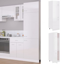 Sonata Шкаф за хладилник, бял гланц, 60x57x207 см, ПДЧ - Шкафове, Витрини, Модулни секции