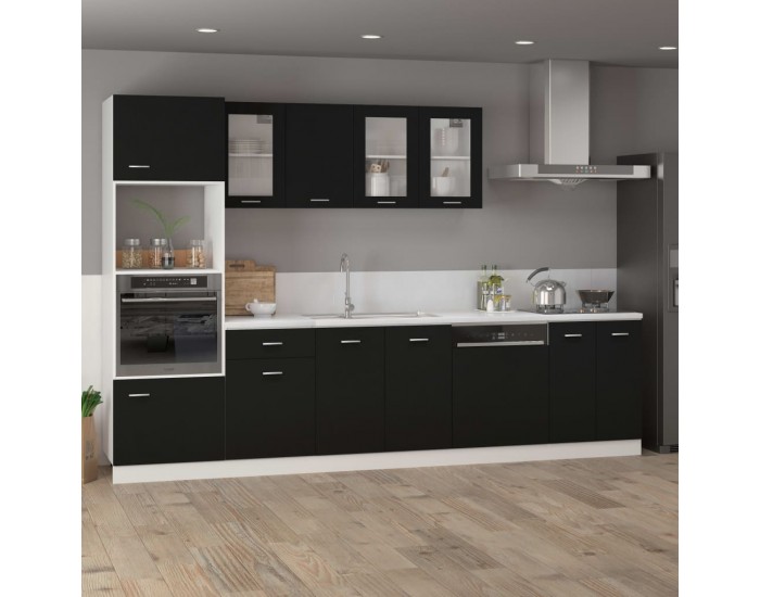 Sonata Шкаф за микровълнова, черен, 60x57x207 см, ПДЧ Sonata Шкаф за микровълнова, черен, 60x57x207 см, ПДЧ