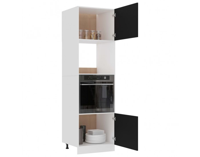 Sonata Шкаф за микровълнова, черен, 60x57x207 см, ПДЧ Sonata Шкаф за микровълнова, черен, 60x57x207 см, ПДЧ