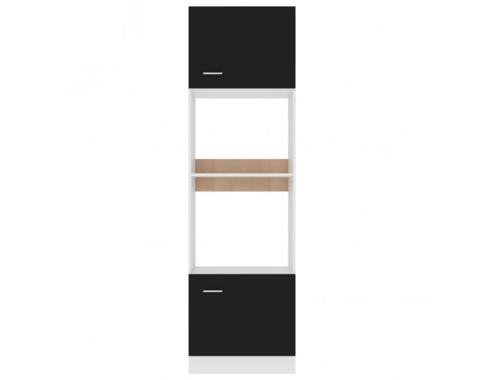 Sonata Шкаф за микровълнова, черен, 60x57x207 см, ПДЧ