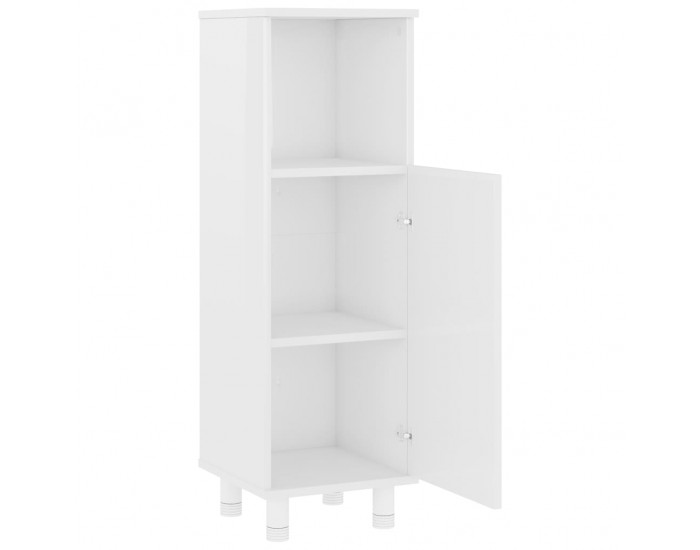 Sonata Шкаф за баня, бял гланц, 30x30x95 см, ПДЧ