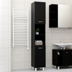 Sonata Шкаф за баня, черен, 30x30x179 см, ПДЧ - Баня